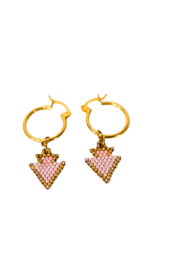 Aretes Triangulos Rosa