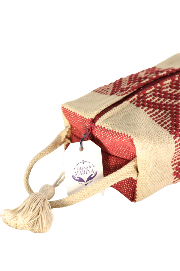 Cosmetiquera Tinto con Beige