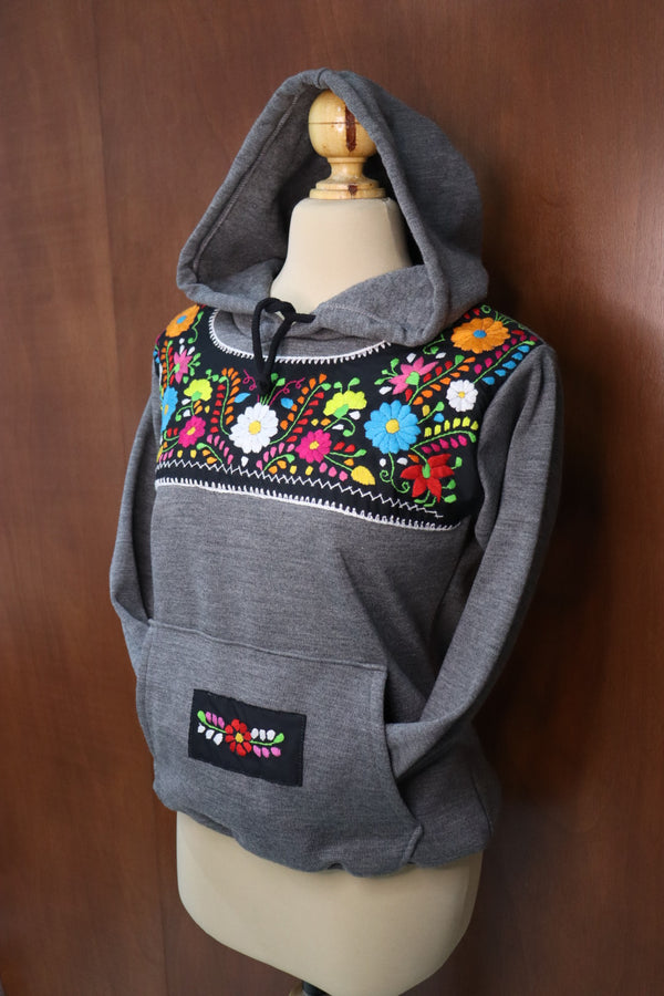 Sudadera Bordada  - Gris