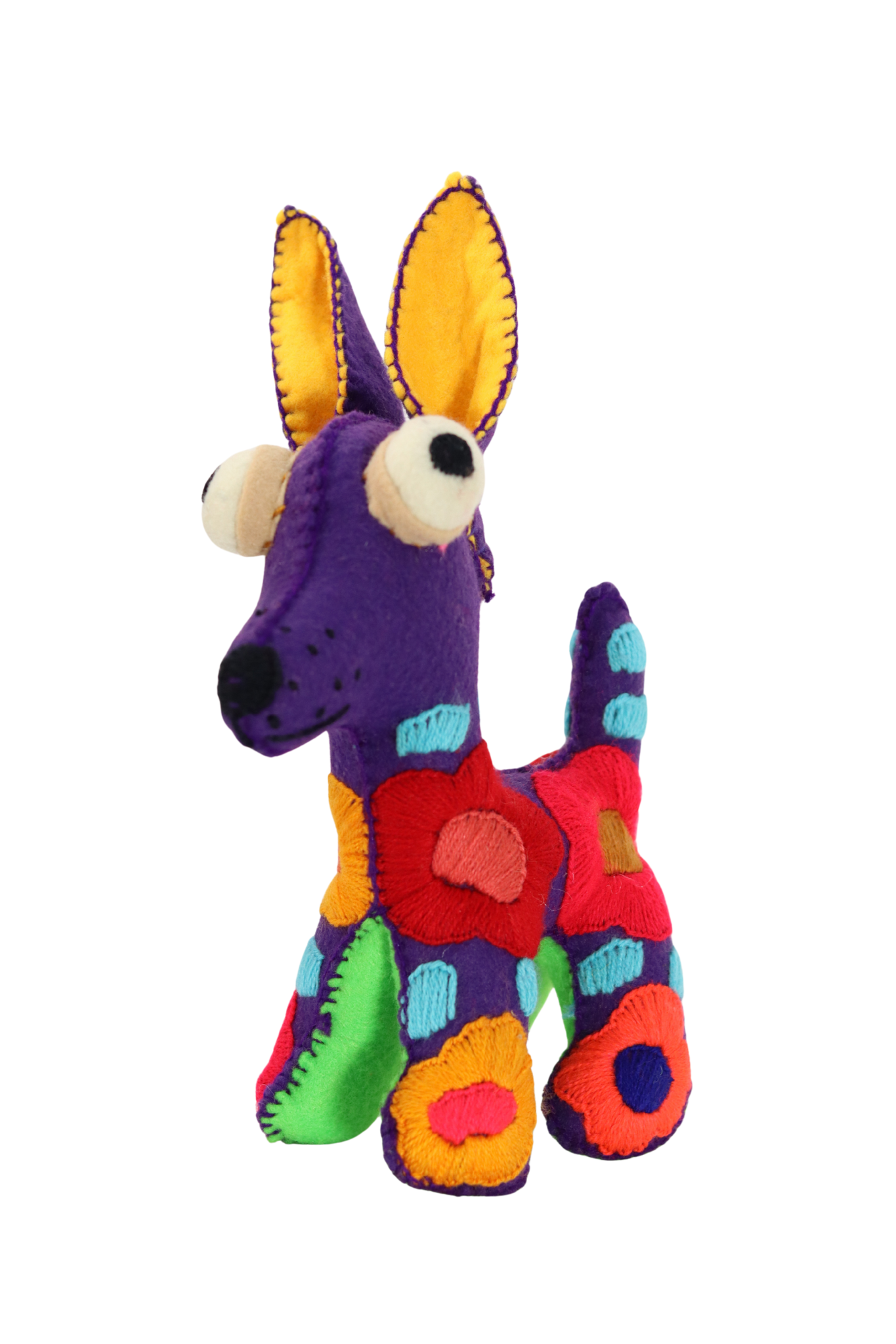 Perro morado bordado