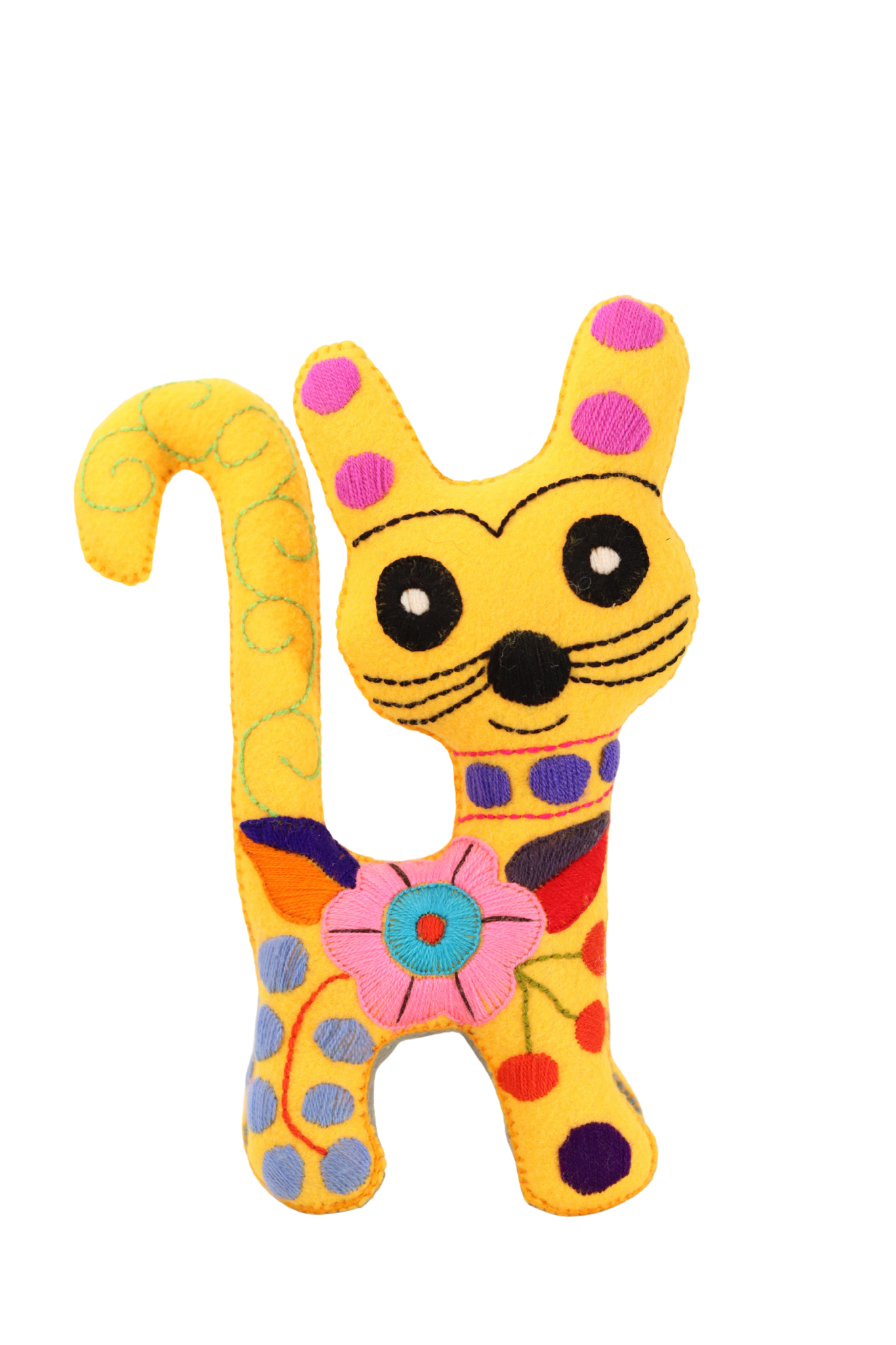 Gato amarillo bordado