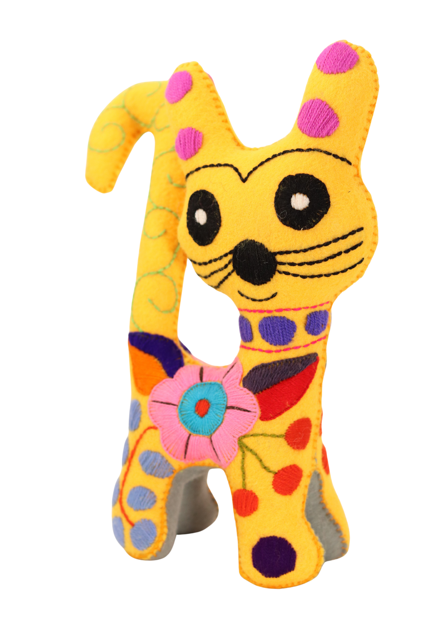 Gato amarillo bordado