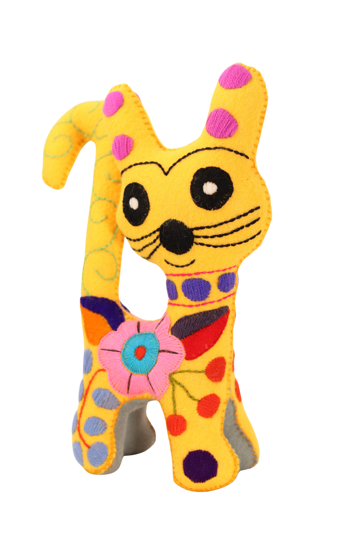 Gato amarillo bordado