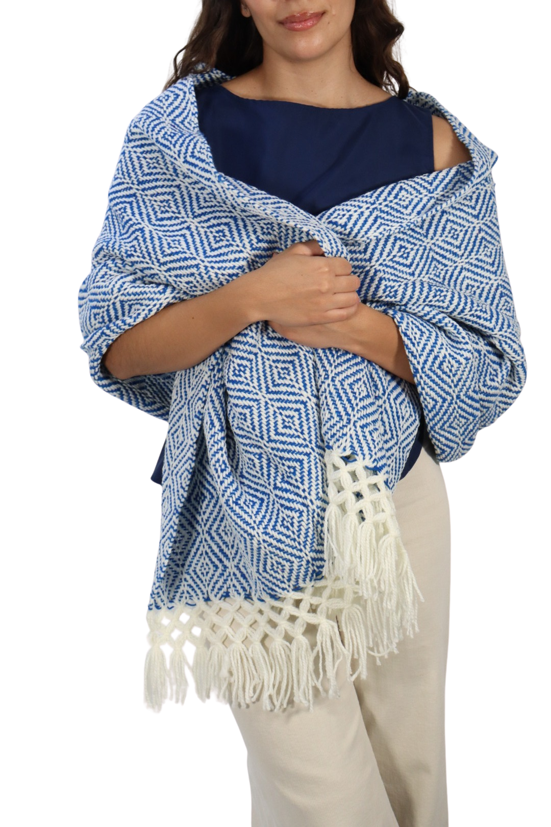 Chal Azul con Blanco
