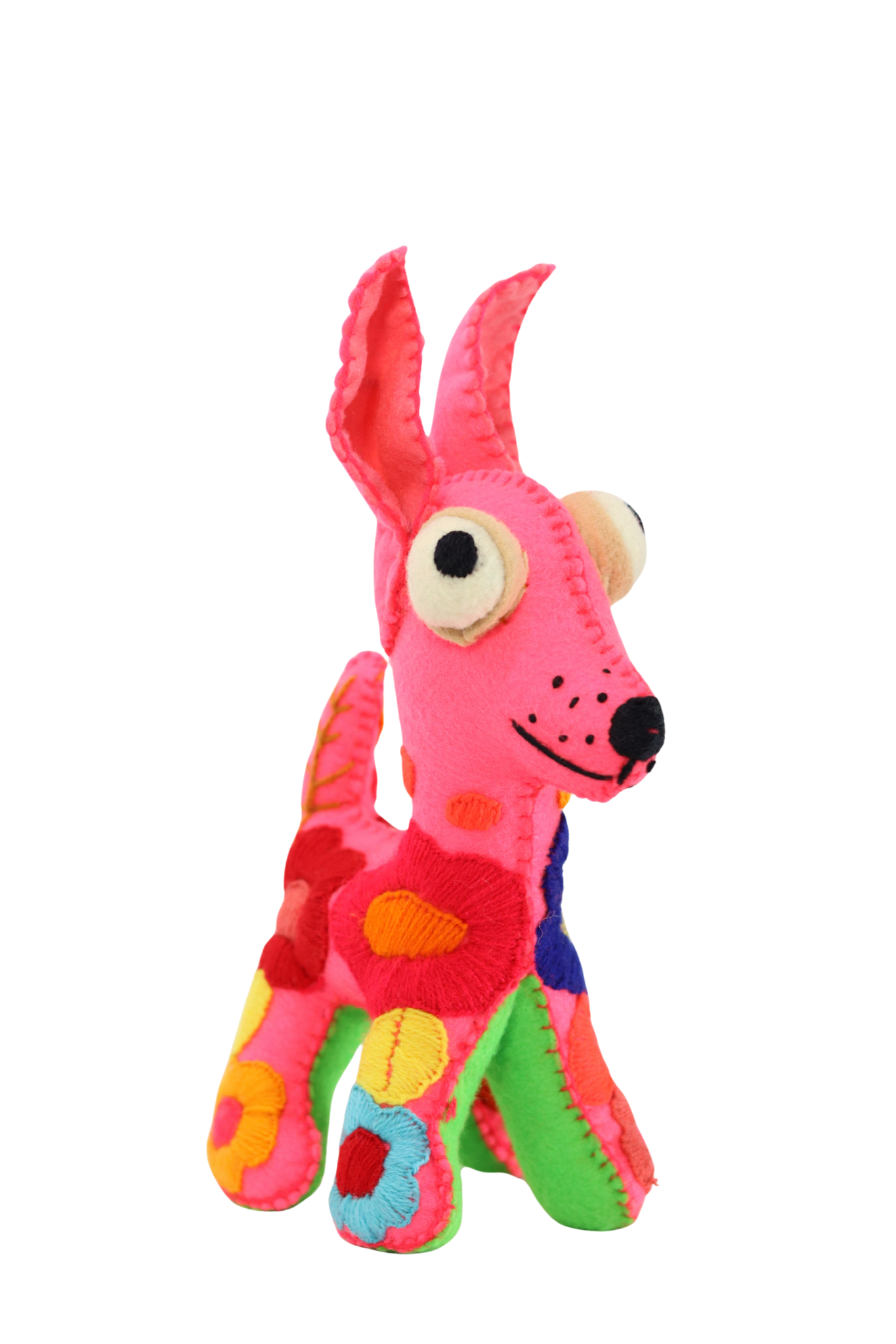 Perro rosa bordado